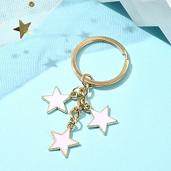 Лавандовый румянец Брелок со звездным сплавом и эмалью, с железной фурнитурой, звезда, лавандовый румянец, 7 см