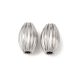 Нержавеющая Сталь Цвет Текстурированные 304 шарики из нержавеющей стали, двухконусные, цвет нержавеющей стали, 12x7.5 мм, отверстие : 2 мм