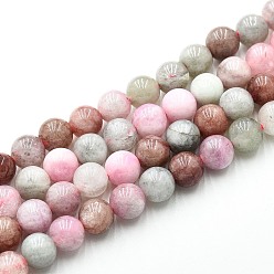 (52) Непрозрачная лаванда Природного кварца нитей бисера, окрашенные, круглые, имитация нефрита, разноцветные, 6~6.5 мм, отверстие : 0.9~1 мм, около 60~63 шт / нитка, 14.96~15.35 дюйм (38~39 см)