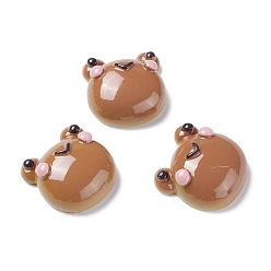 Saddle Brown Resin Cabochons,  Frog Bread, Saddle Brown, 27x26x12mm