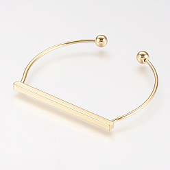 Real 18K Gold Plated Brass Cuff Bangle, Real 18K Gold Plated, 1-3/4 inchx2-1/4 inch(47x57mm)