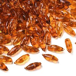 Dark Goldenrod Two Tone Imitation Gemstone Style Acrylic Beads, Teardrop, Dark Goldenrod, 18~18.5x6.5~7x7mm, Hole: 1.4mm, about 1140pcs/500g