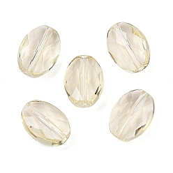Светло-желтый Стекло имитация австрийских хрустальных бусин, овальные, граненые, светло-желтый, 8x6.5x3.5 мм, отверстие : 1.2 мм