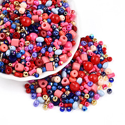 (52) Непрозрачная лаванда Бисер из стекла , разнообразные, разнообразные, разноцветные, 2.5~12.5x2~8x2~8 мм, отверстие : 0.7~1.5 мм, Около 2045~3215 шт / фунт