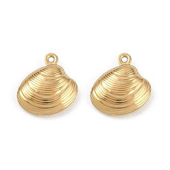 Shell Shape Океан 304 подвески из нержавеющей стали, золотые, моллюск, 14x13x4 мм, отверстие : 1 мм