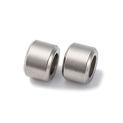 Нержавеющая Сталь Цвет 201 из нержавеющей стали бусы, с резиной внутри, ползунки, колонка, анти-тускнение, цвет нержавеющей стали, 7x10 мм, отверстие : 3.5 мм