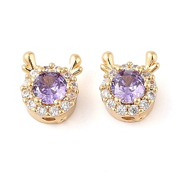 Real 14K Gold Plated Brass with Cubic Zirconia Beads, Dragon, Real 14K Gold Plated, 10.5x9x6mm, Hole: 2mm
