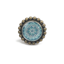 Цветок Плоские круглые ручки для стеклянных ящиков, со сплавом, шкаф тянет ручки, аксессуары для дверных ручек, цветок, 42x35 мм