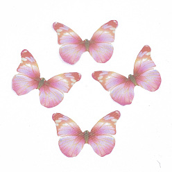 Pink Украшения из полиэстера, для поделок ювелирные изделия серьги ожерелье заколка для волос украшение, бабочка, розовые, 21x30 мм