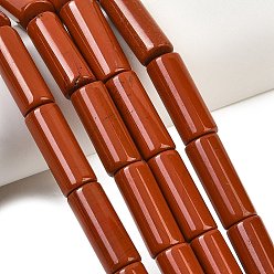 Красный Камень Натуральные красные яшмы бусы пряди, класс А, колонка, 22.5~23.5x9~10 мм, отверстие : 0.8 мм, около 17 шт / нитка, 15.35'' (39 см)