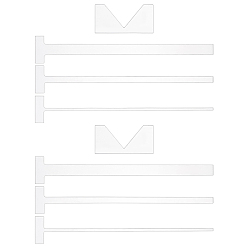 Прозрачный 8шт. наборы акриловых измерительных инструментов, для самостоятельного переплета книг, прозрачные, 19.9x3x0.3 см, столб: 3~12мм