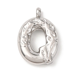 Letter Q 304 подвески из нержавеющей стали, письмена, Буква Q, 21.5x15x4.5 мм, отверстие : 2.5 мм