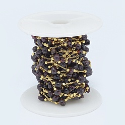 Золотой Натуральный гранат ручной работы из бисера, пайки, с катушкой, с фурнитурой из экологически чистой латуни, долговечный, самородки, золотые, 5~15x4~8 мм, около 32.8 футов (10 м) / рулон
