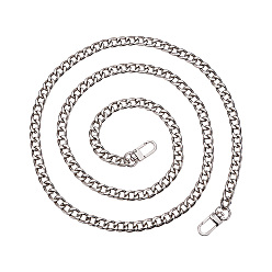 Платина Цепные ремни, Железные бордюрные цепи, с поворотными застежками когтя омара, платина, 120x1 см, 1 прядь / коробка