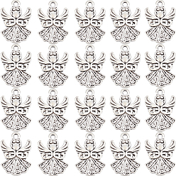 Платина Сплавочные подвески тибетского стиля, без кадмия и без свинца, ангел, платина, 20x14x1 мм, 50 шт / коробка