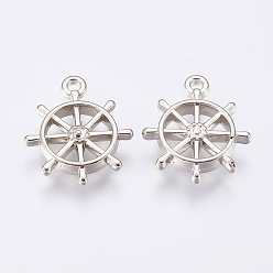 Platinum CCB Plastic Pendants, Helm, Platinum, 18.5x16x3mm, Hole: 1.5mm