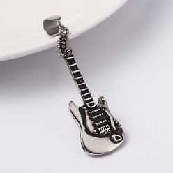 Античное Серебро 316 хирургические подвески из нержавеющей стали, бас, античное серебро, 40x14x3 мм, отверстие : 10x4 мм