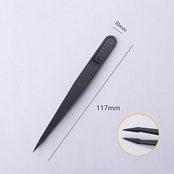 Черный Пластиковые пинцеты, антистатические пинцеты, чёрные, 11.7~12.2x1 см