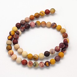 Mookaite Frosted Round Natural Mookaite Beads Strands, 6mm, Hole: 1mm, about 65pcs/strand, 15.3 inch