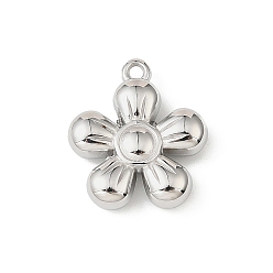 Цветок 304 подвески из нержавеющей стали, без никеля , цвет нержавеющей стали, цветок, 19x17x5 мм, отверстие : 1.6 мм
