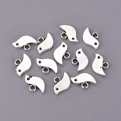 Античное Серебро Подвески из сплава в тибетском стиле, без кадмия и без свинца, птица, античное серебро, 7x11x1 мм, отверстие : 1 мм