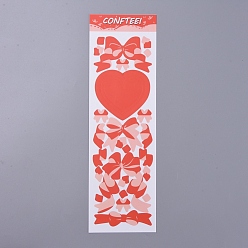 Rot Bowknot & Herz Muster dekorative Aufkleber Blätter, für das Scrapbooking, Kalender, Kunst, Kinder DIY Handwerk, rot, 260x80 mm