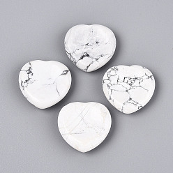 Говлит Природные говлитовые камни для беспокойства, камень большого пальца сердца, 28.5~30x29.5~31x6.5~8.5 мм