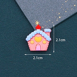 Дом Рождественская серия из непрозрачной смолы декодирует кабошоны, дом, 21x21 мм