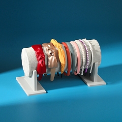 Гейнсборо Стеллаж для выставки товаров бархатных лент для волос, светло-серые, 30.5x11.3x16 см