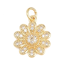 Настоящее золото 18K Подвески из латуни с микро-паве ко Дню святого Валентина, прозрачные циркониевые подвески, без кадмия и без свинца, , реальный 18 k позолоченный, 17.5x14.5x3.5 мм, отверстие : 3.5 мм