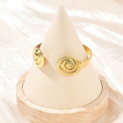 Настоящее золото 18K 304 женские браслеты-манжеты из нержавеющей стали, вихревые, ионное покрытие (ip), реальный 18 k позолоченный, 3/4 дюйм (2 см), внутренний диаметр: 2 дюйм (5.1 см)