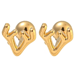 Олень 304 серьги из нержавеющей стали для хряща, золотые, олень, 6x6 мм