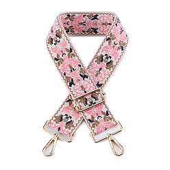 Pink Нейлоновая холщовая сумка с цветочным узором, лямки для сумки, для замены сумочки или сумки через плечо, розовые, 75~145x5 см