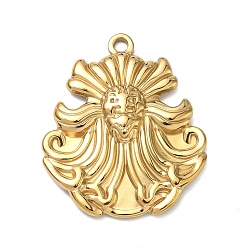 Золотой 304 подвески из нержавеющей стали, зачарование гримасы, золотые, 31.5x26.5x3.5 мм, отверстие : 2 мм