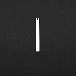 Rectangle Не тускнеет 201 подвеска из нержавеющей стали, геометрические прелести, цвет нержавеющей стали, прямоугольные, 40x4x1 мм
