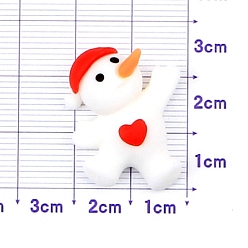 Снеговик Рождественская серия из непрозрачной смолы декодирует кабошоны, снеговик, 30x20 мм