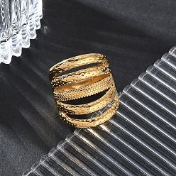Золотой 304 многослойное кольцо из нержавеющей стали для мужчин и женщин, ионное покрытие (ip), золотые, 27.5 мм, внутренний диаметр: 17 мм