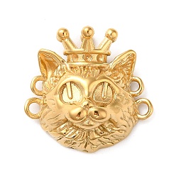 Real 18K Gold Plated 304 Stainless Steel Connector Rhinestone Settings, Cat Shape Chandelier Components Links, Real 18K Gold Plated, Fit for : 1mm Rhinestone, 21x22x10mm, Hole: 1.2~1.6mm