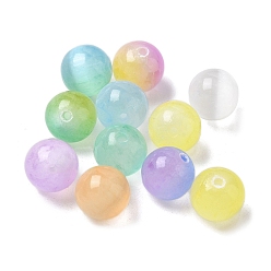 Mixed Color Macaron Color Natural Selenite Beads, Dyed, Round, Mixed Color, 8mm, Hole: 1.2mm
