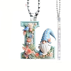 Letter L Гном акриловые подвесные украшения, для украшения зеркала заднего вида автомобиля, Письмо L, Кулон : 80 мм