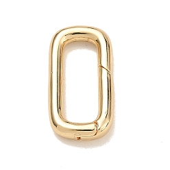 Light Gold Латунные пружинные застежки, прямоугольные, стойки покрытие, долговечный, золотой свет, 19x10x3.5 мм, Внутренние размеры: 14.5x5 mm