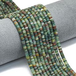 (RRHB277) Кристалл на подкладке из медово-бежевого цвета Природного индийского агата бисер нитей, матовые, дисковые бусы, Heishi бусы, 4x1.5 мм, отверстие : 0.8 мм, около 239~241 шт / нитка, 15.35 дюйм (39 см)