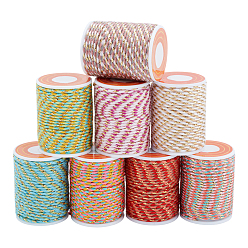 (52) Непрозрачная лаванда 8 рулоны 8 цвета 4 корд поликоттоновый, двухслойный, металлический корд, веревка ручной работы макраме, для гобелена вешалка для растений, вязание ниток своими руками, разноцветные, 1.5 мм, около 4.3 ярдов (4 м) / рулон, 1 рулон / цвет