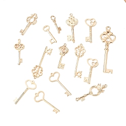 Light Gold Подвески из сплава , Брелоки для ключей, золотой свет, 32~70x13.5~31x2~4 мм, отверстие : 2.5~7.5 мм