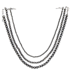 Платина 3шт. 3 стили ccb круглые бусы, с концевыми цепями из сплава, серые, платина, 16.54~16.73 дюйм (42~42.5 см), 1 шт / стиль