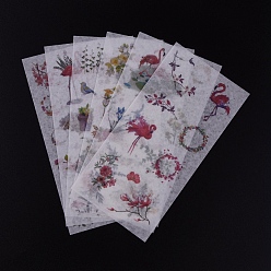 Цветок Наклейки с природной тематикой, декоративные наклейки для растений, для дневника, альбом, ноутбук, поделки искусств и ремесел, цветочный узор, 16.1x8x0.01 см, 6 листов / комплект