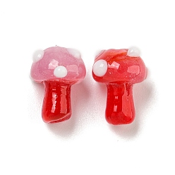 Малиновый Бусы лэмпворк ручной работы, гриб, малиновый, 12~14.5x10~12 мм, отверстие : 1.2~1.8 мм, около 23 шт / нитка, 11.61~12.60 дюйм (29.5~32 см)