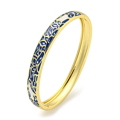 Морской Синий Женские шарнирные браслеты из латуни с эмалью, реальный 18 k позолоченный, Marine Blue, внутренний диаметр: 2 x 2-1/2 дюйм (4.95x6.25 см), 7.5 мм