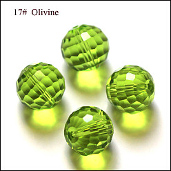 Желто-Зеленый Имитация Австрийские кристаллические шарики, класс AAA, граненые, круглые, желто-зеленый, 8 мм, отверстие : 0.9~1 мм
