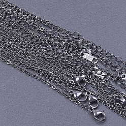 Черный 304 ожерелья из цепочек из нержавеющей стали для самостоятельного изготовления украшений, чёрные, 0.08 дюйм (0.2 см)